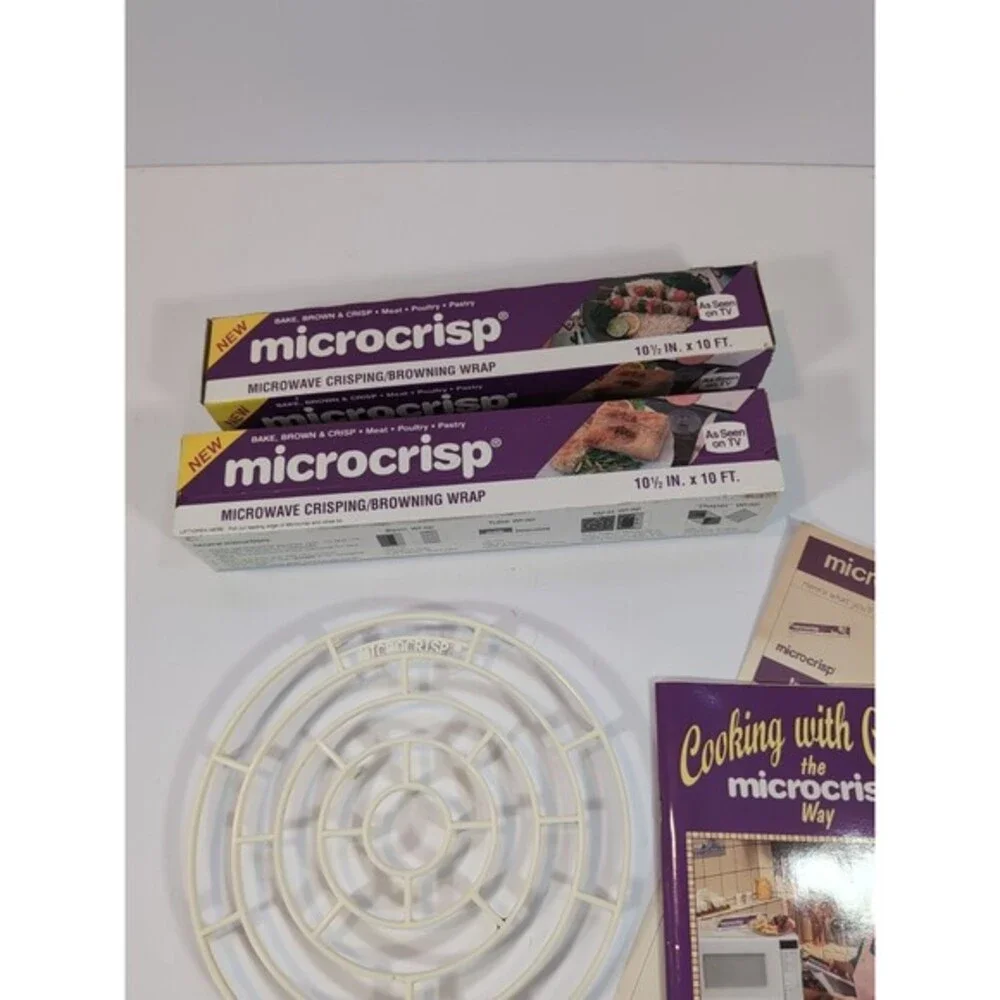 Microcrisp Kit‎ ~ 2 Microwave Crisping  Browning Wrap With Tray Cookbook Manual